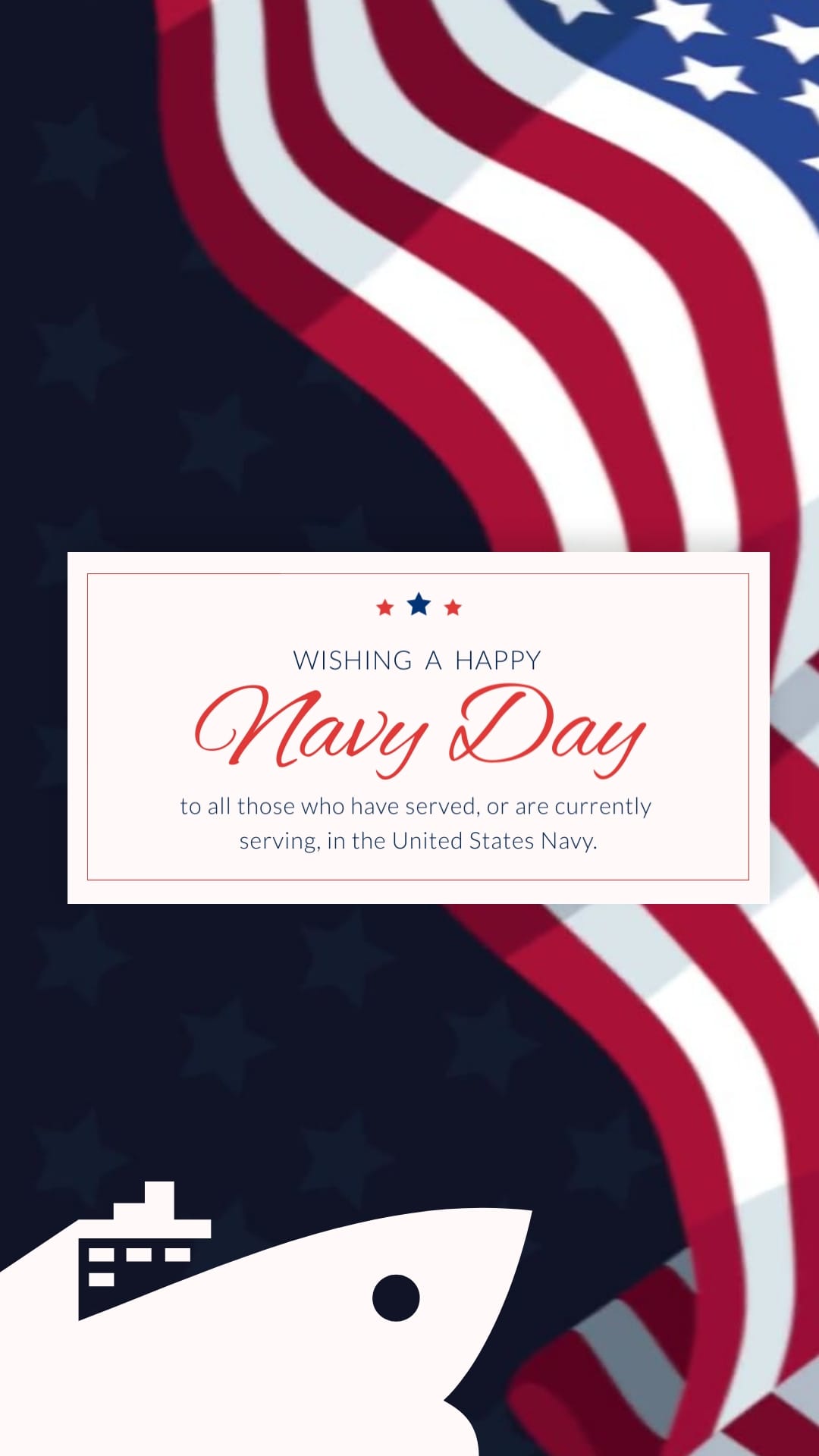 Corporate Navy Day Greeting Card Vertical Template