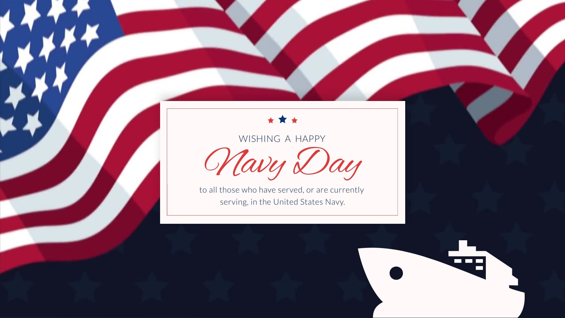 Corporate Navy Day Greeting Card Template