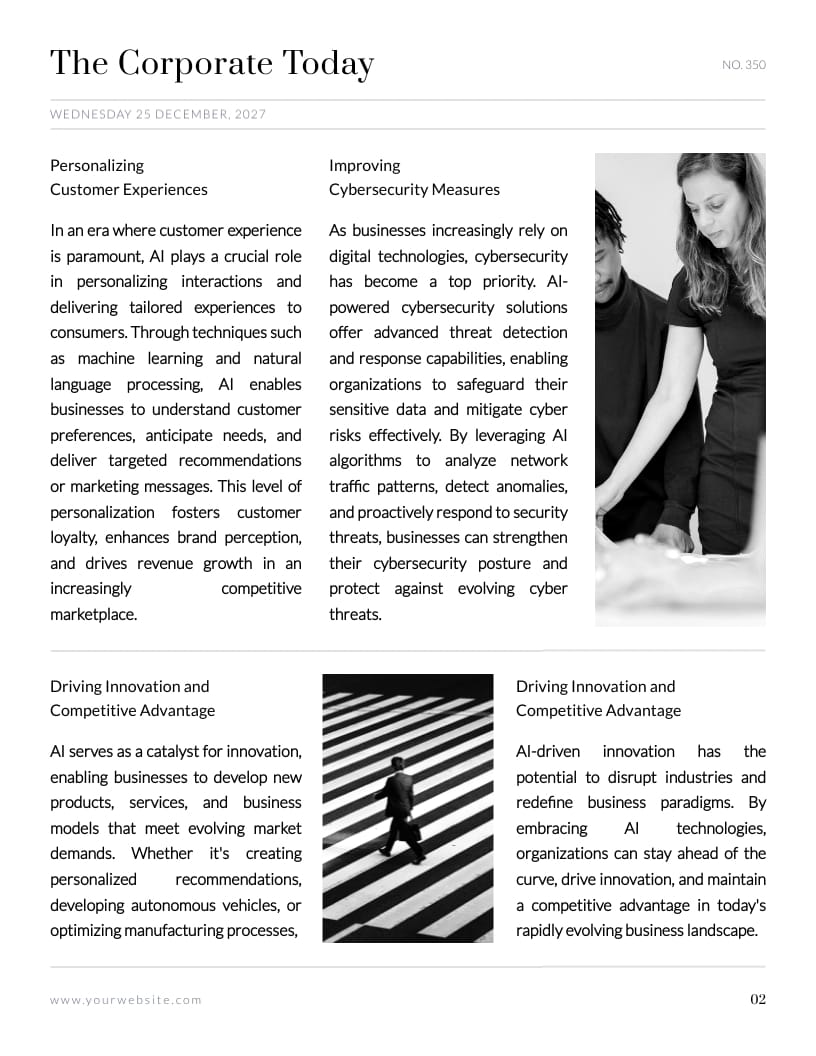 Corporate Newspaper Template - Slide 2 Corporate Newspaper Template - Slide 2