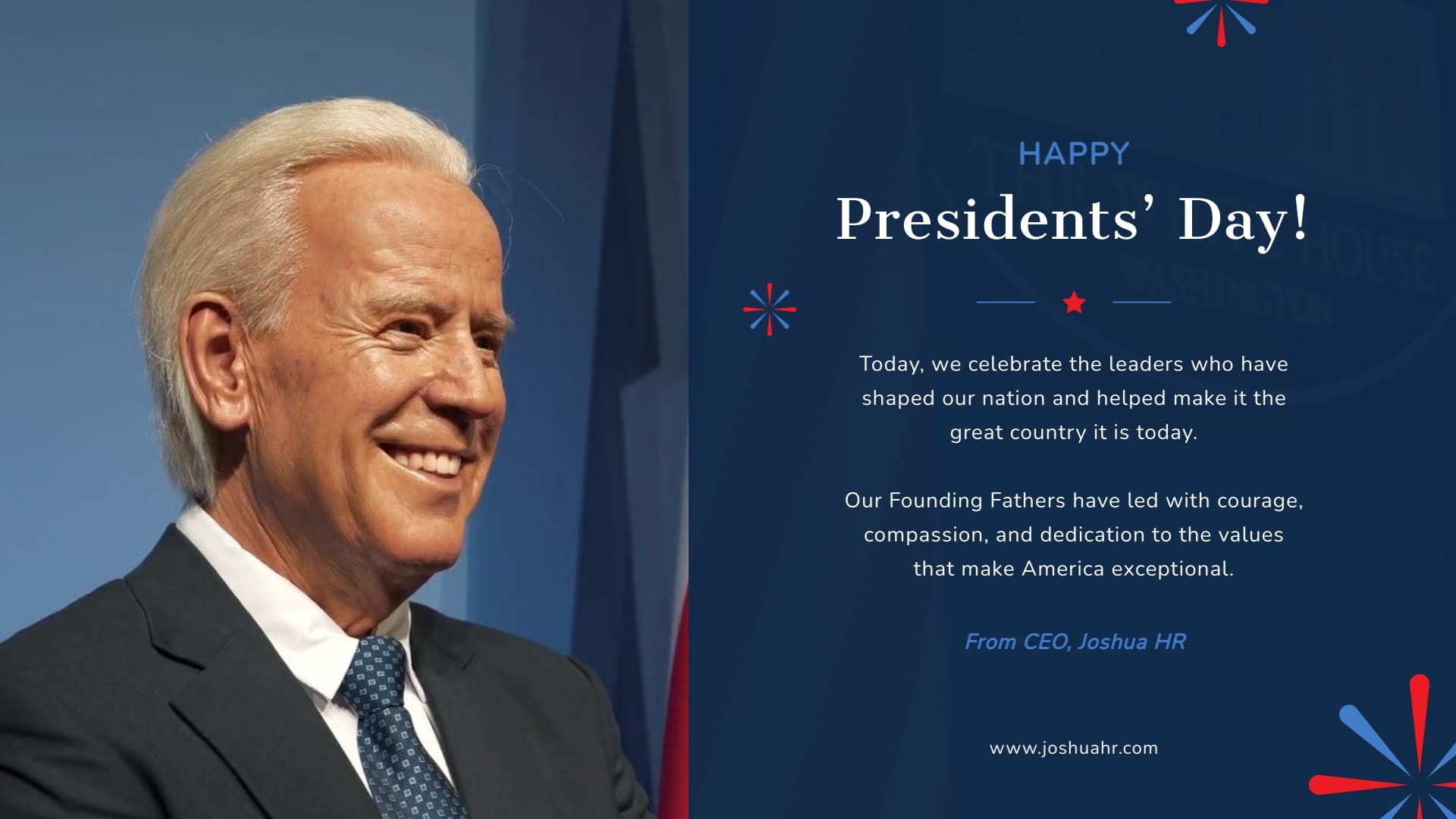 Corporate Presidents Day Greeting Card Template