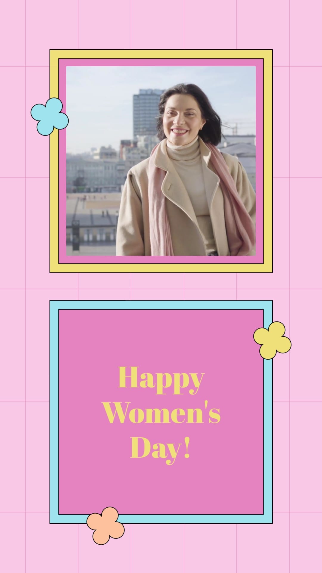 Corporate Womens Day Greeting Card Vertical Template