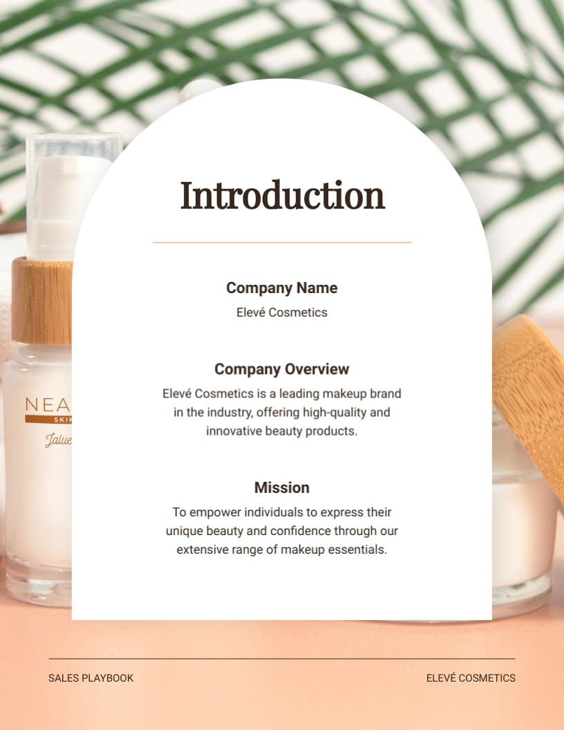 Cosmetic Brand Sales Playbook Template - Slide 2 Cosmetic Brand Sales Playbook Template - Slide 2