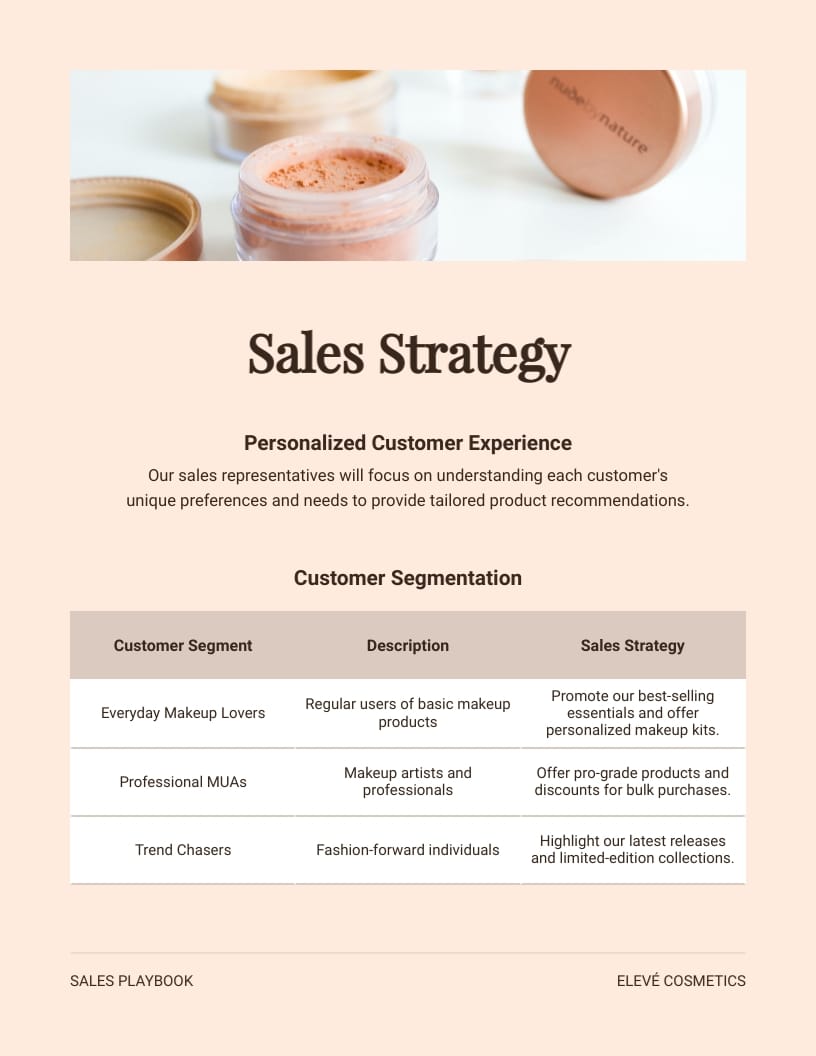 Cosmetic Brand Sales Playbook Template - Slide 6 Cosmetic Brand Sales Playbook Template - Slide 6