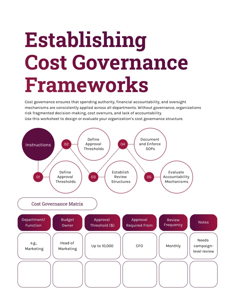 Cost Management Workbook Template - Slide 4 Cost Management Workbook Template - Slide 4