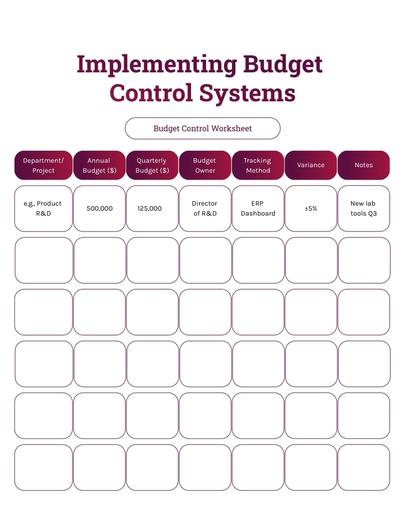 Cost Management Workbook Template - Slide 6 Cost Management Workbook Template - Slide 6
