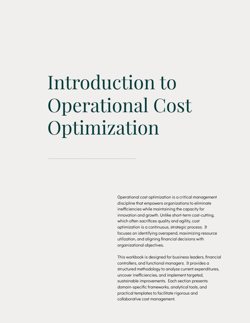 Cost Optimization Workbook Template - Slide 3 Cost Optimization Workbook Template - Slide 3