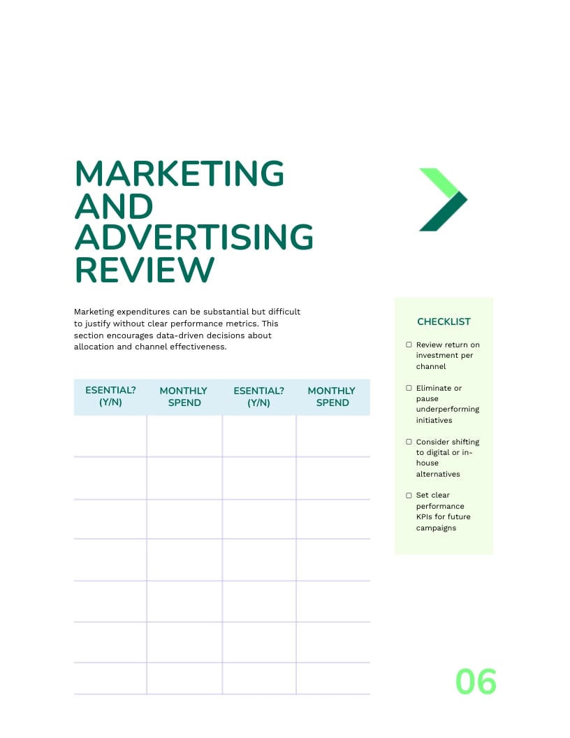 Cost Reduction Workbook Template - Slide 8 Cost Reduction Workbook Template - Slide 8