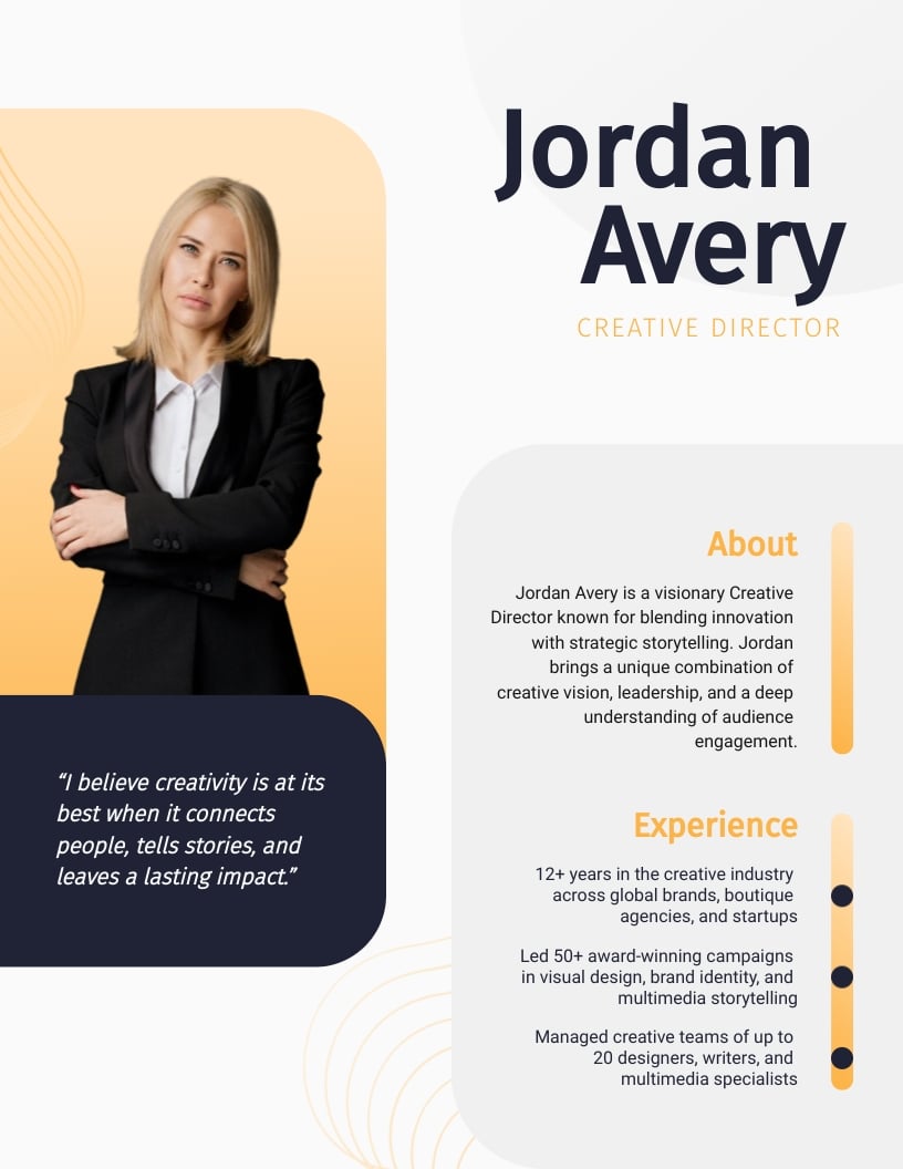 Creative Director Biography Template