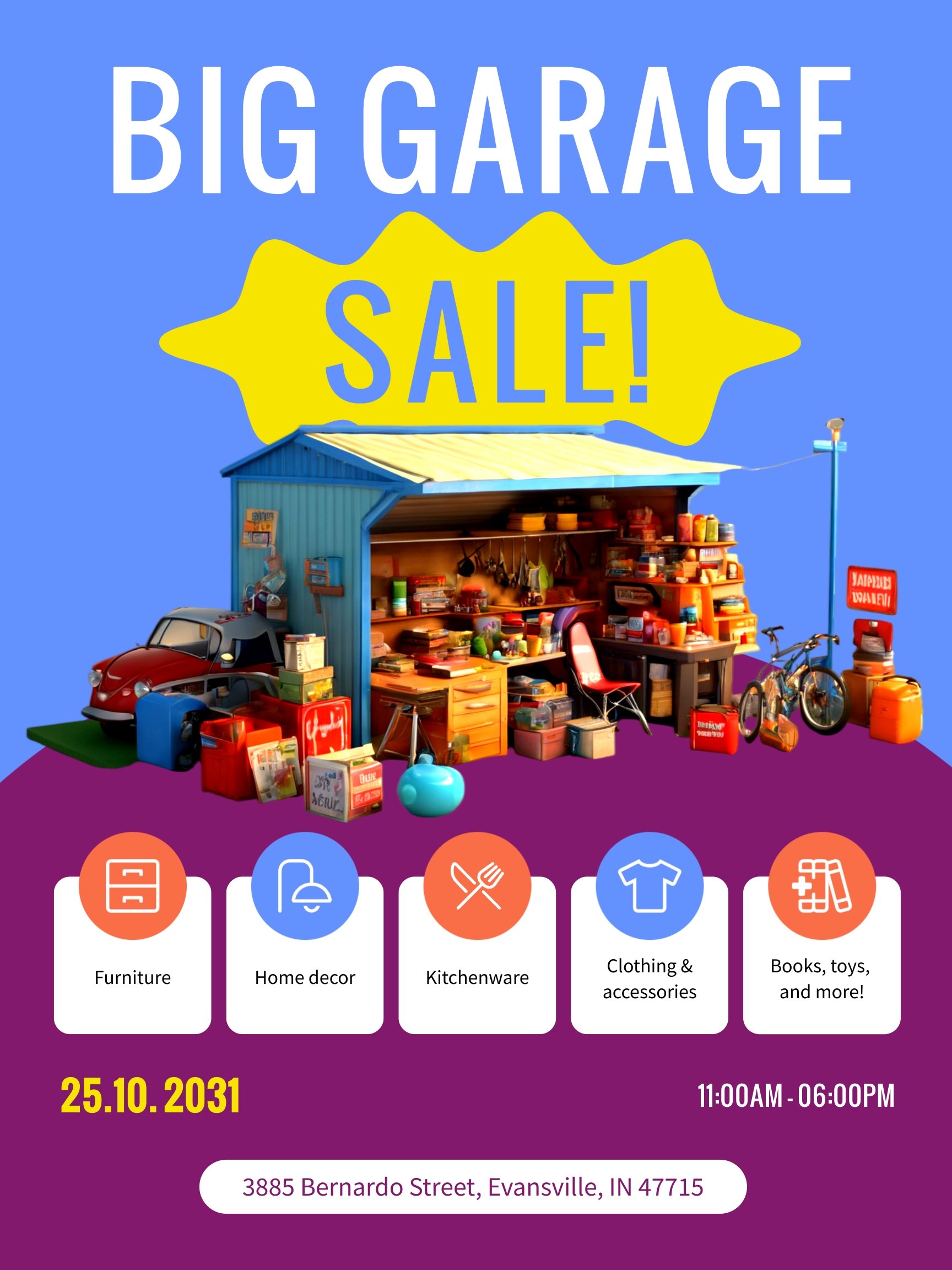 Creative Garage Sale Poster Template Creative Garage Sale Poster Template