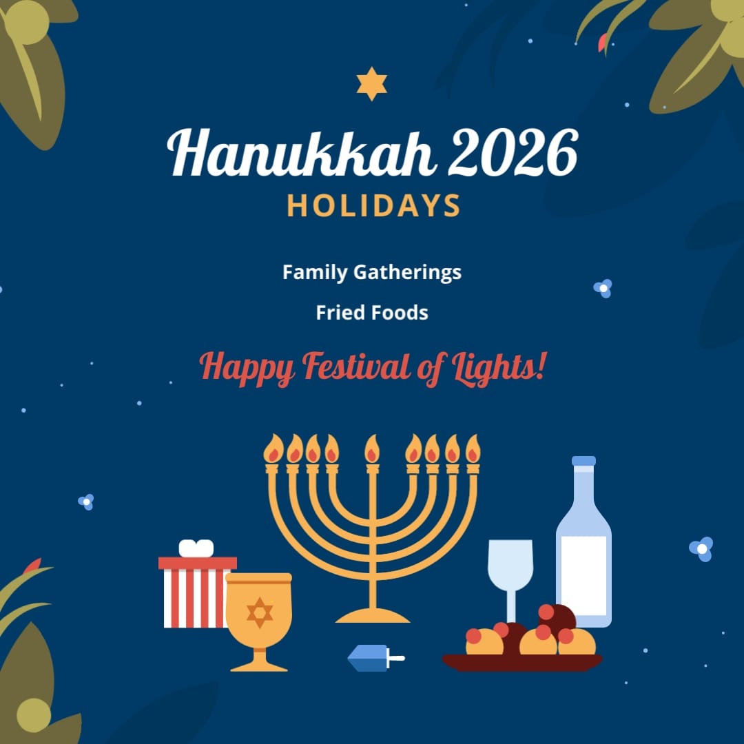 Animated Creative Hanukkah Greeting Card Square Template