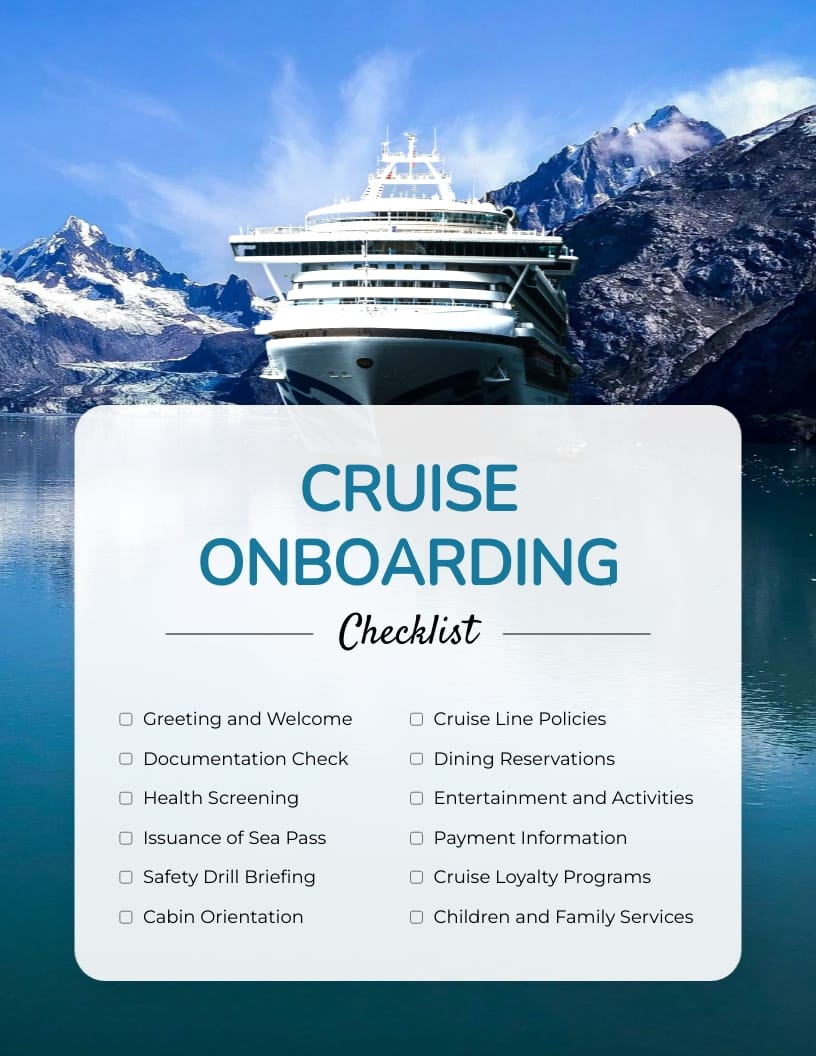 Cruise Onboarding Checklist Template