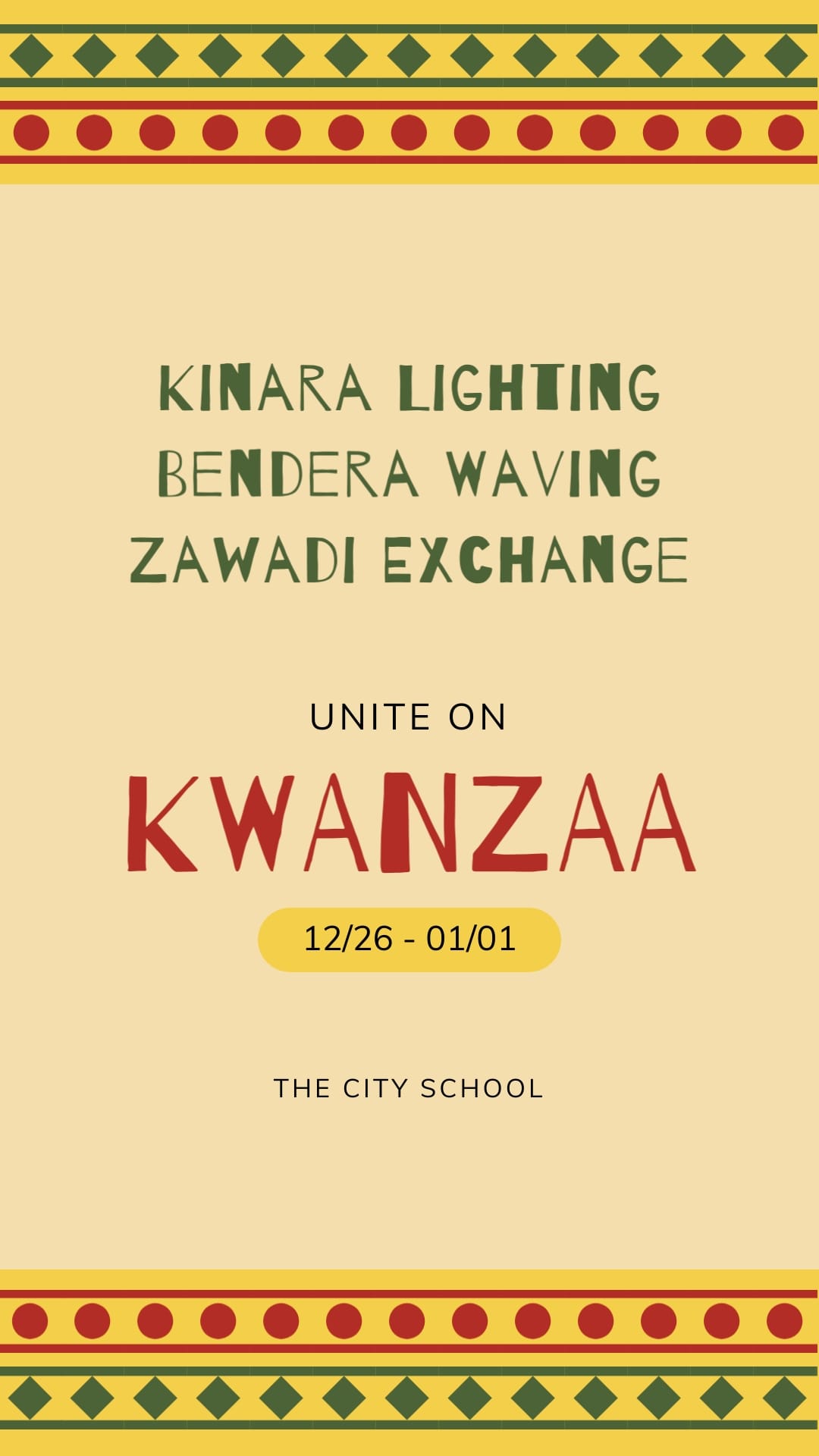 Cultural Kwanzaa Greeting Card Vertical Template