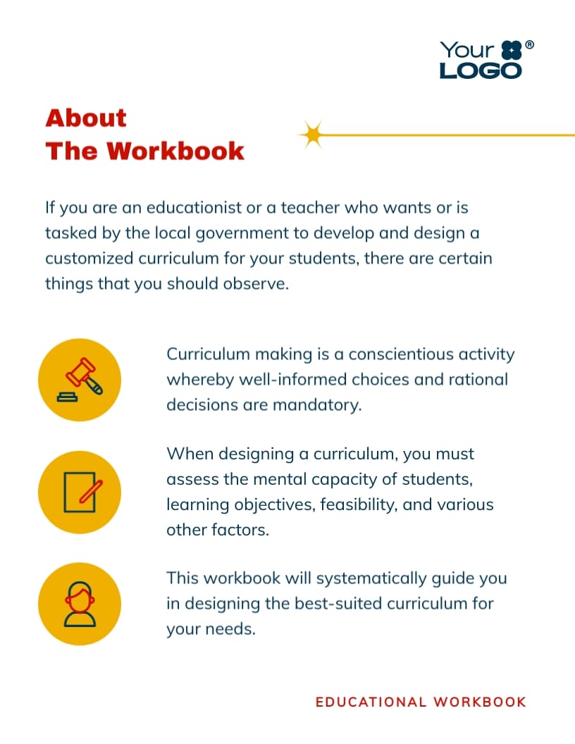 Curriculum Workbook Template - Slide 3 Curriculum Workbook Template - Slide 3