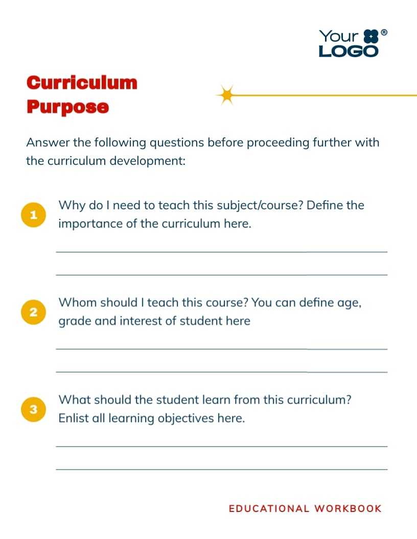 Curriculum Workbook Template - Slide 5 Curriculum Workbook Template - Slide 5