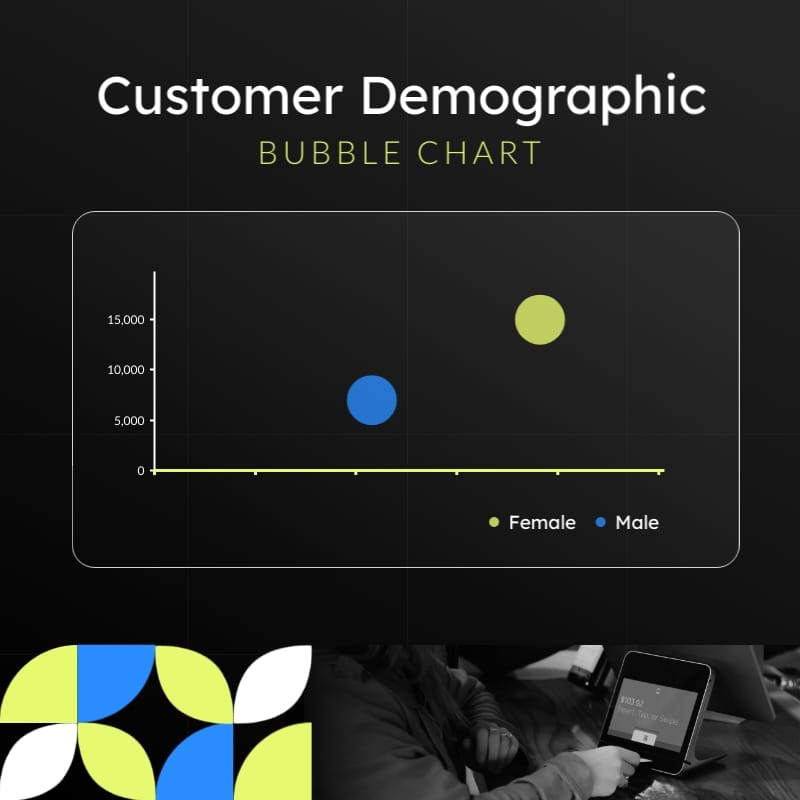 Customer Demographic Bubble Chart Square Template