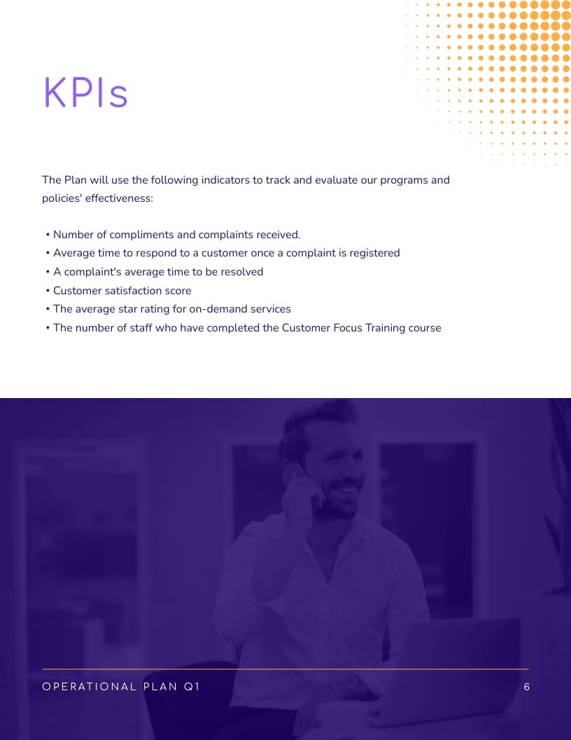 Customer Service Operation Plans Template | Visme