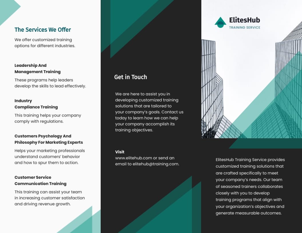 Customized Training Services Brochure Template