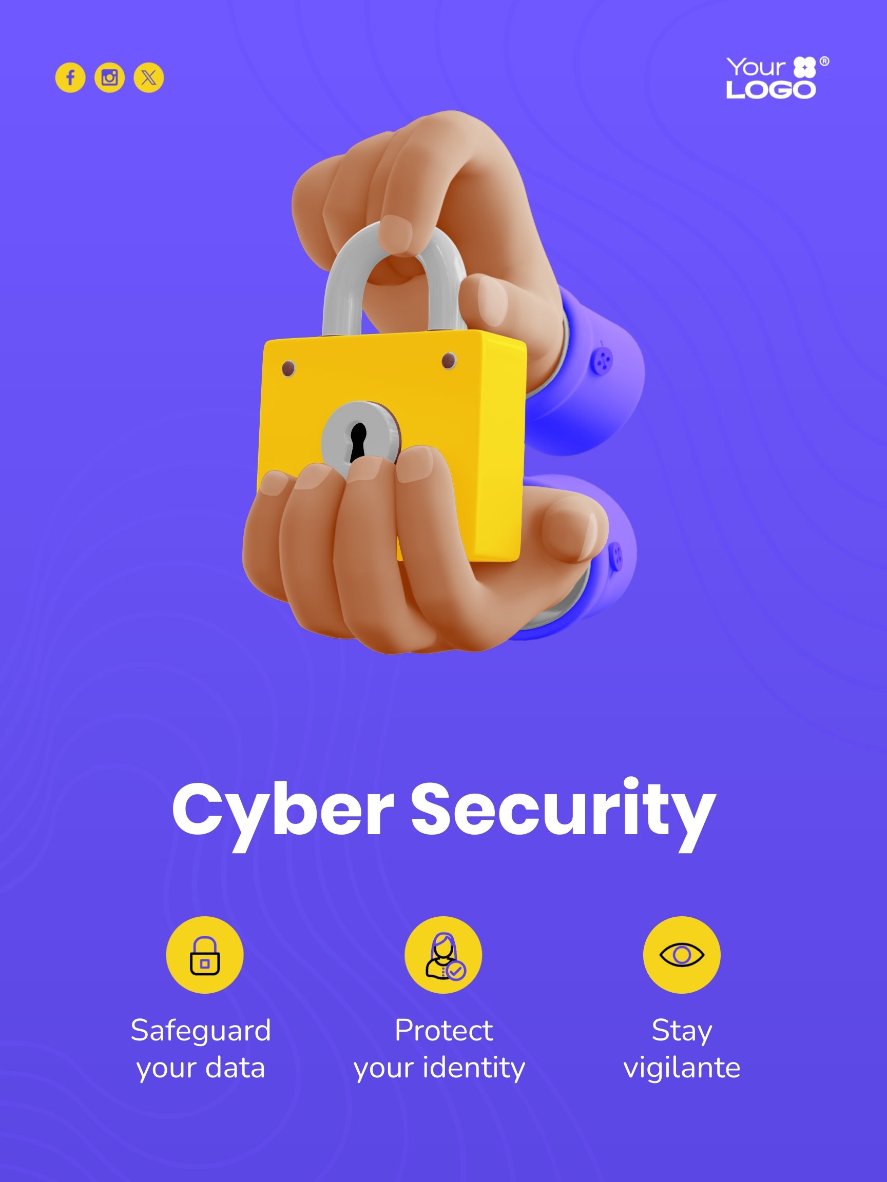 Cyber Tech Security Poster Template