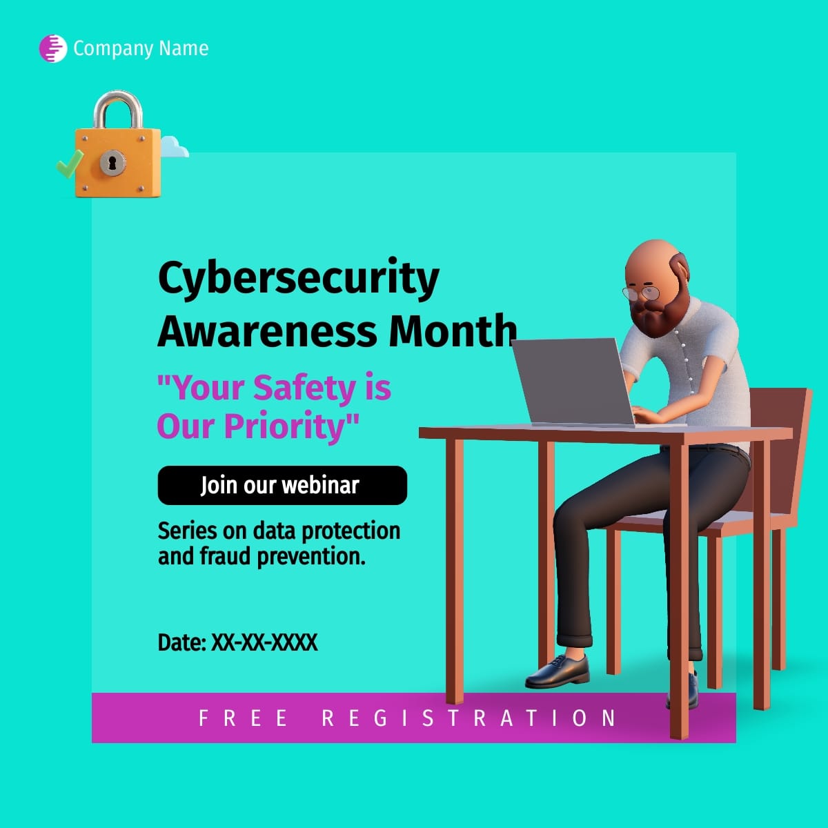 Cybersecurity Awareness LinkedIn Post Template Cybersecurity Awareness LinkedIn Post Template
