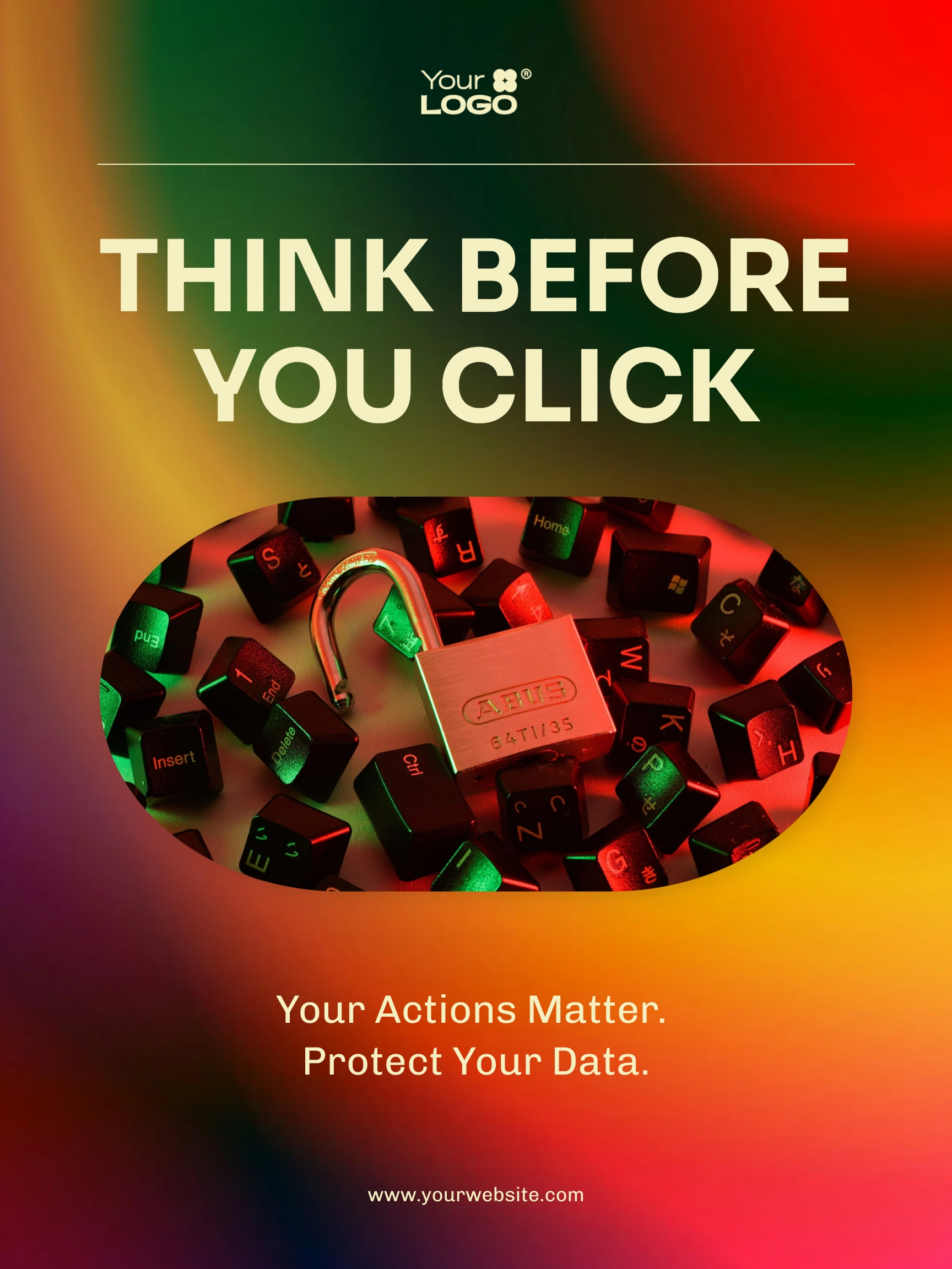 Cybersecurity Awareness Poster Template Visme