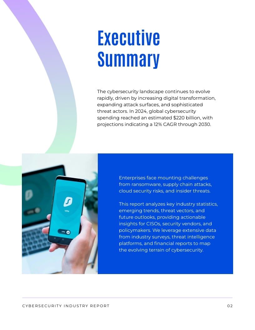 Cybersecurity Industry Report Template | Visme