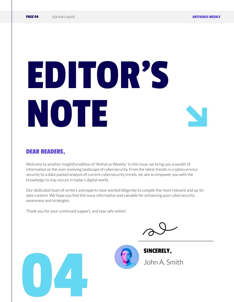 Cybersecurity Magazine Template - Slide 4 Cybersecurity Magazine Template - Slide 4