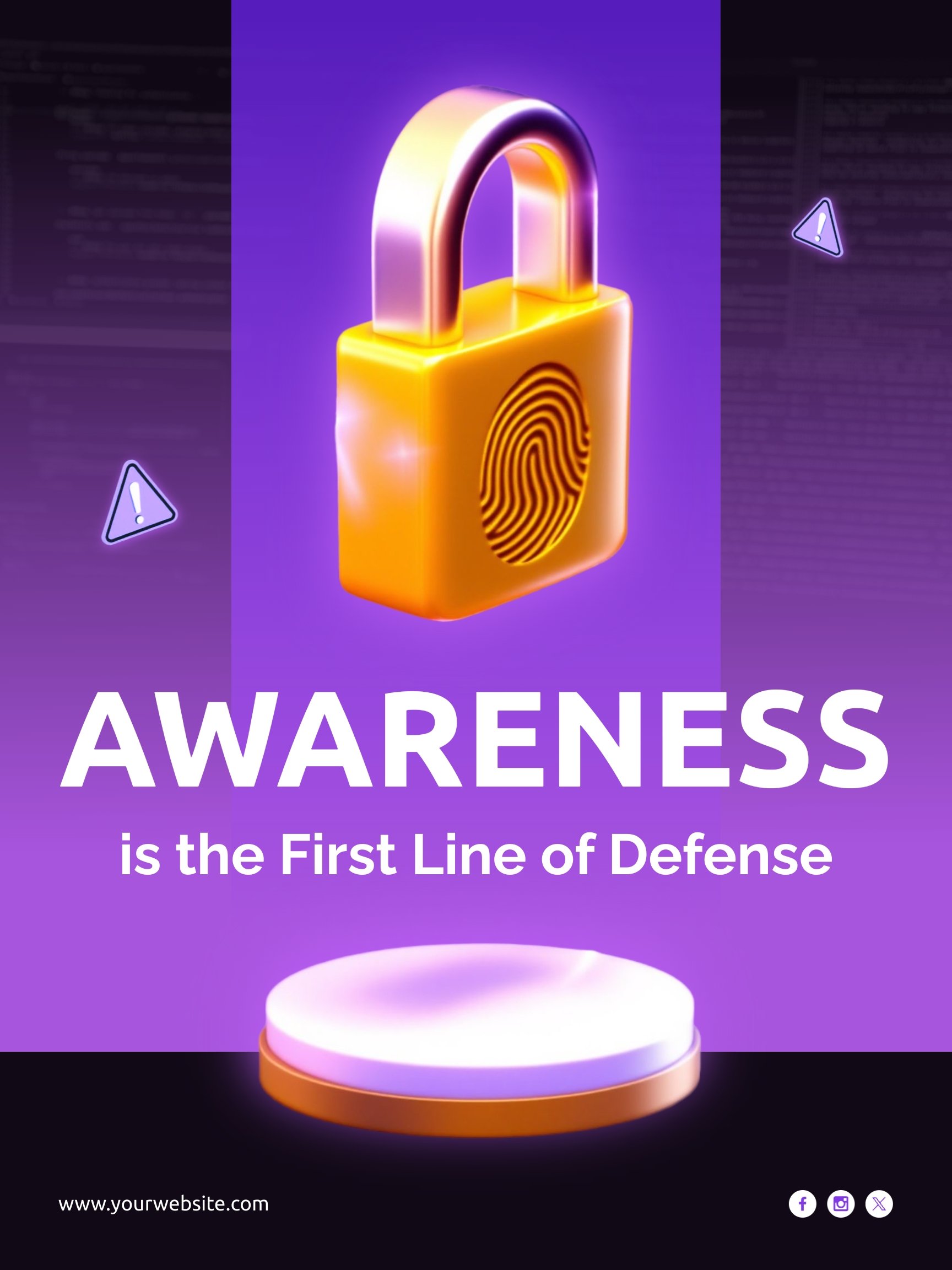 Cybersecurity Poster Awareness Template
