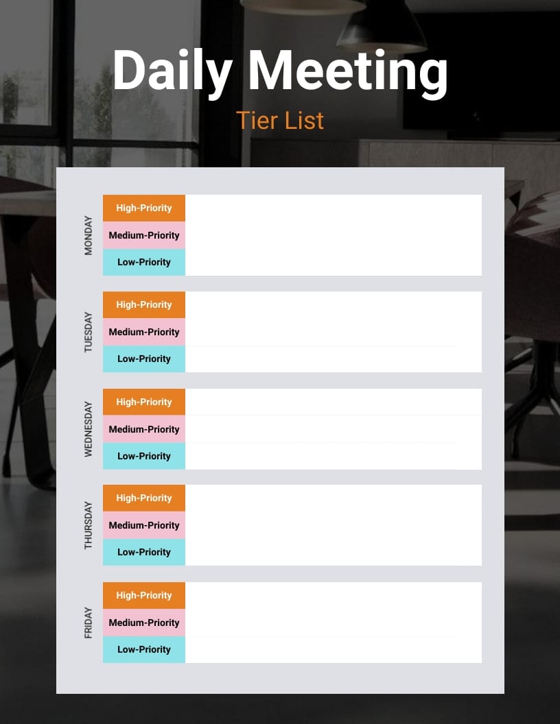 Daily Meeting Tier List Template Daily Meeting Tier List Template
