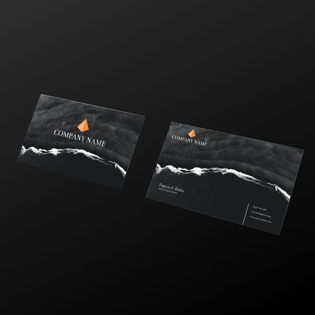 Dark Luxury Business Card Mockup Square Template