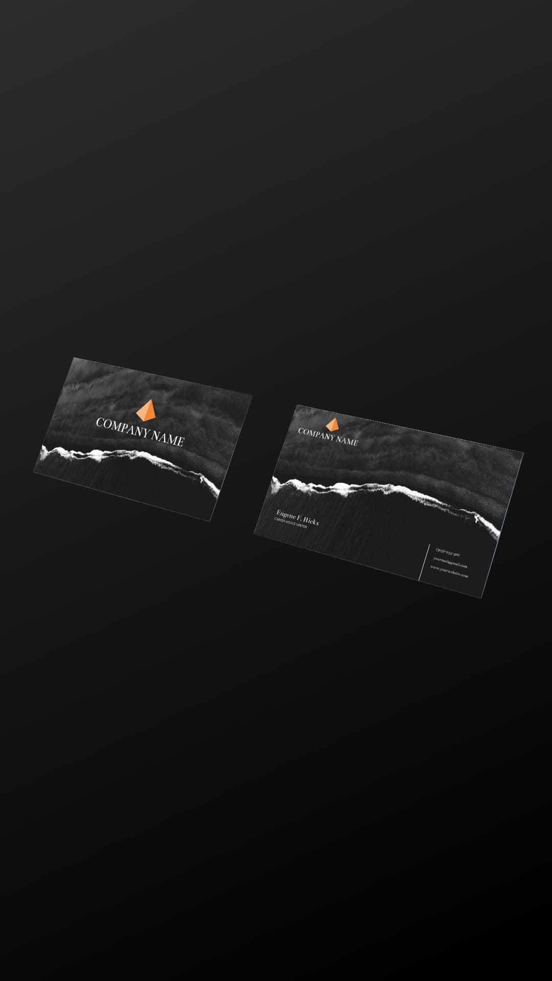 Dark Luxury Business Card Mockup Vertical Template