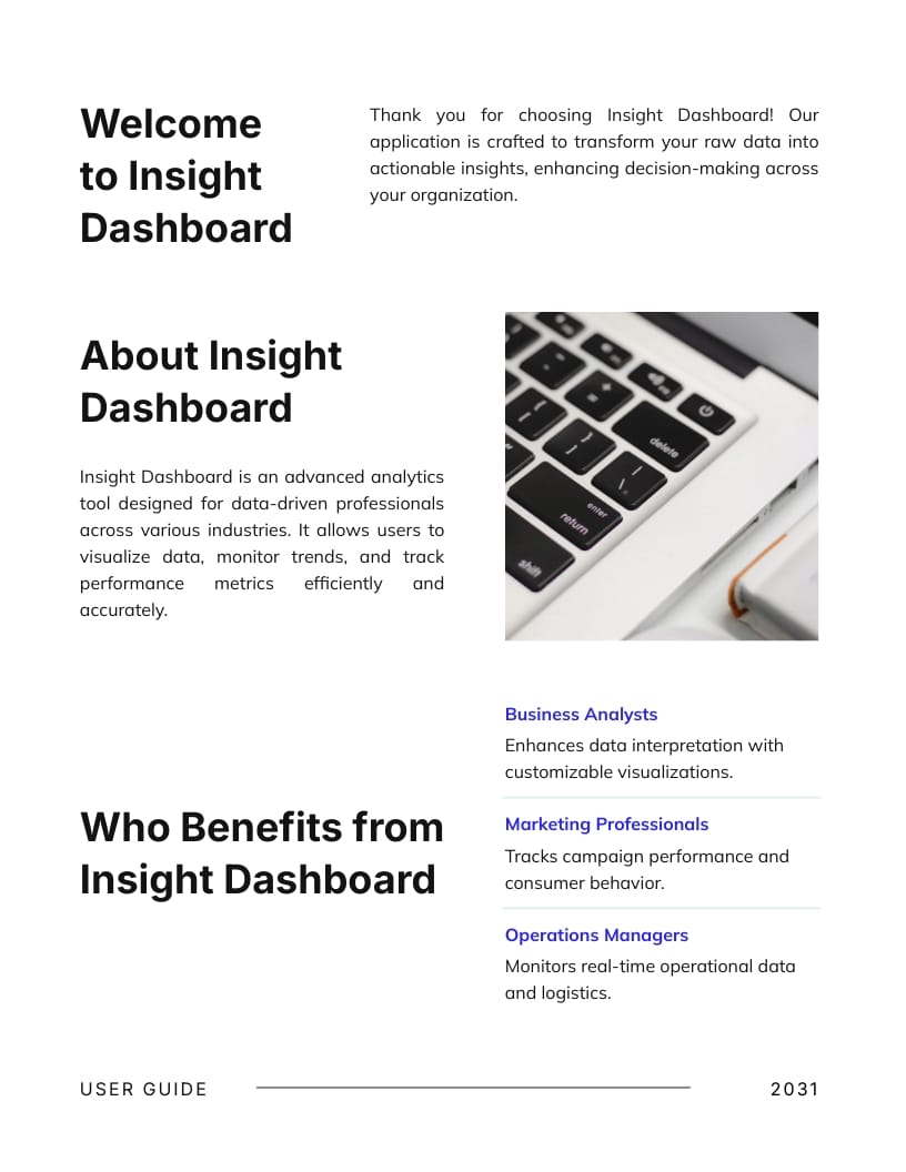 Dashboard User Guide Template | Visme
