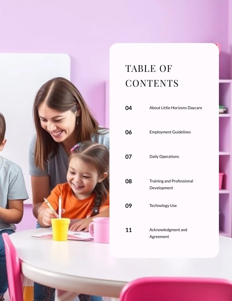 Daycare Employee Handbook Template - Slide 3 Daycare Employee Handbook Template - Slide 3