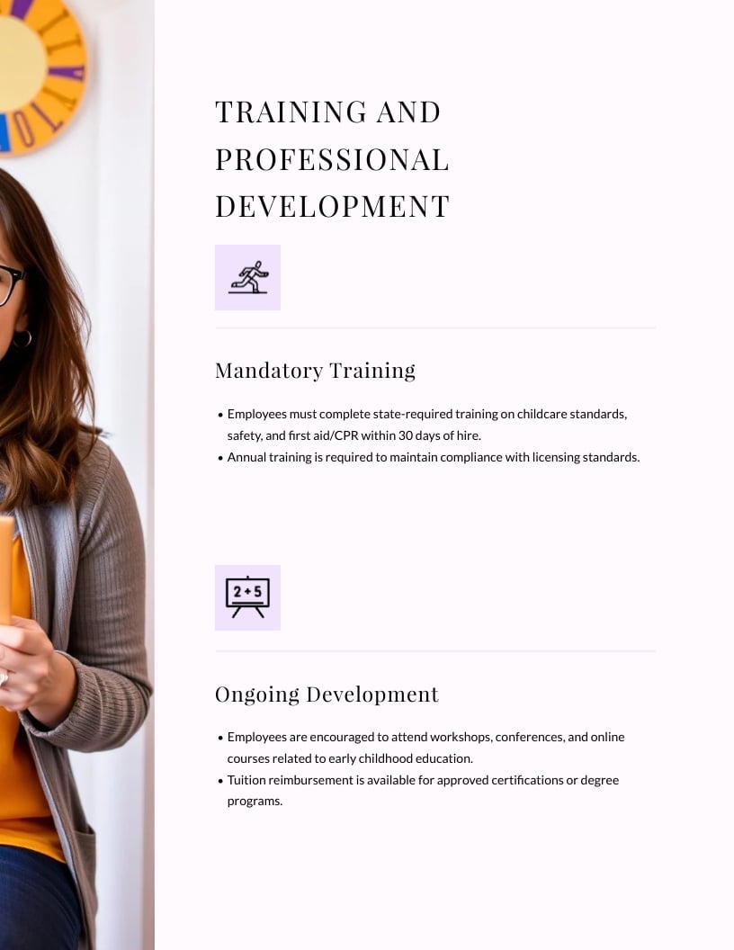 Daycare Employee Handbook Template - Slide 7 Daycare Employee Handbook Template - Slide 7