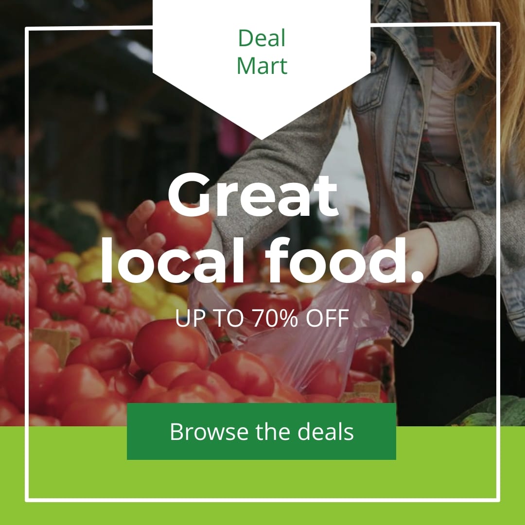 Deals Website Bite-Sized Ad Square Template