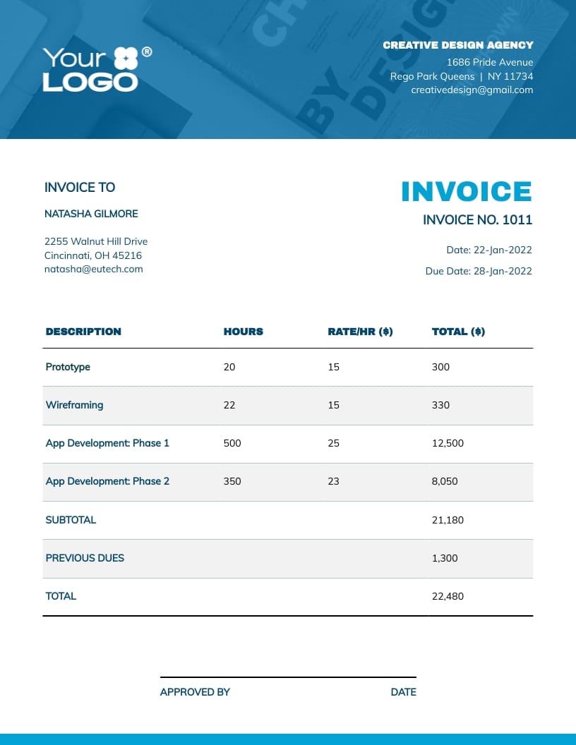 Design Agency Invoice Template