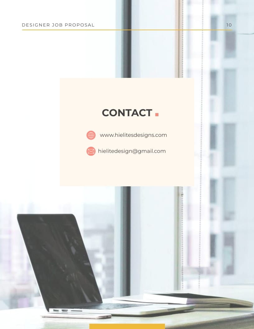 Designer Job Proposal Template - Slide 10 Designer Job Proposal Template - Slide 10