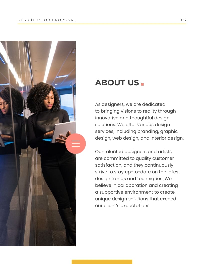 Designer Job Proposal Template - Slide 3 Designer Job Proposal Template - Slide 3