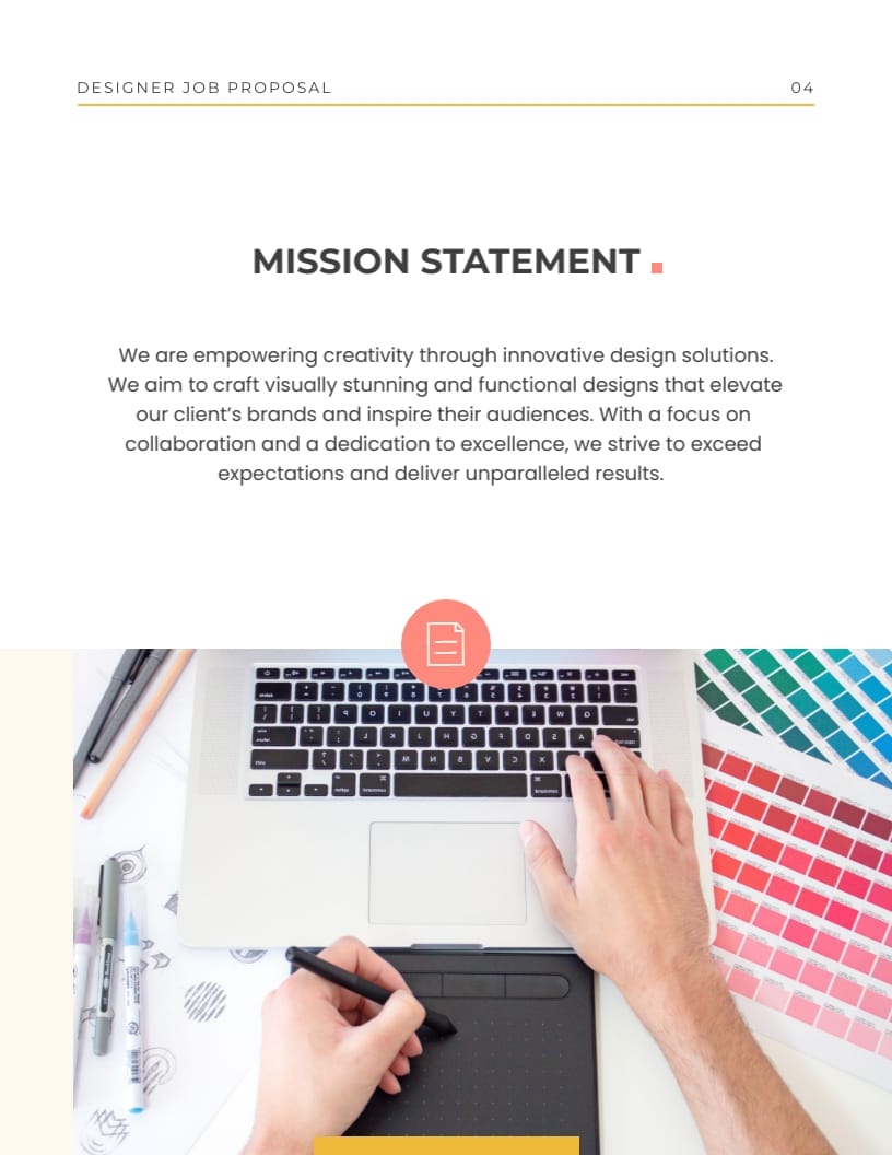 Designer Job Proposal Template - Slide 4 Designer Job Proposal Template - Slide 4