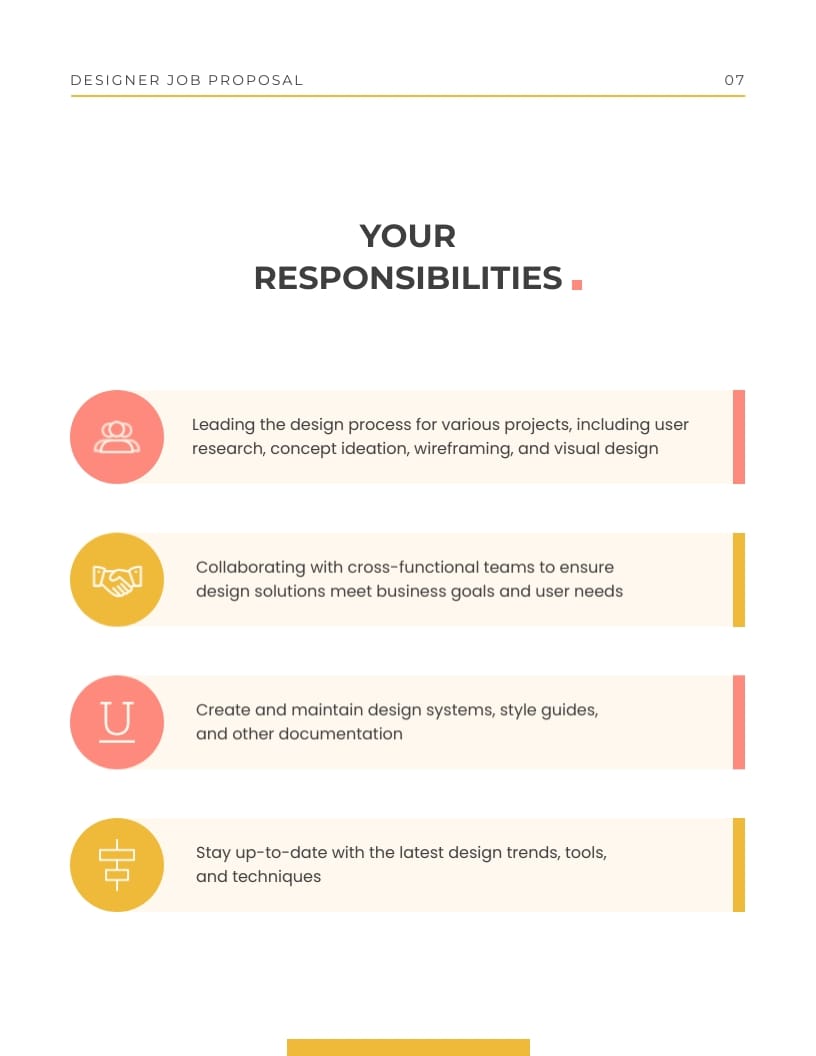 Designer Job Proposal Template - Slide 7 Designer Job Proposal Template - Slide 7