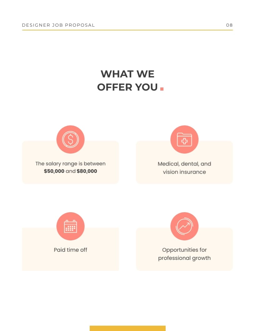 Designer Job Proposal Template - Slide 8 Designer Job Proposal Template - Slide 8
