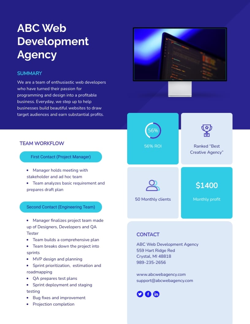 One Pager Template Word Udlvirtual esad edu br