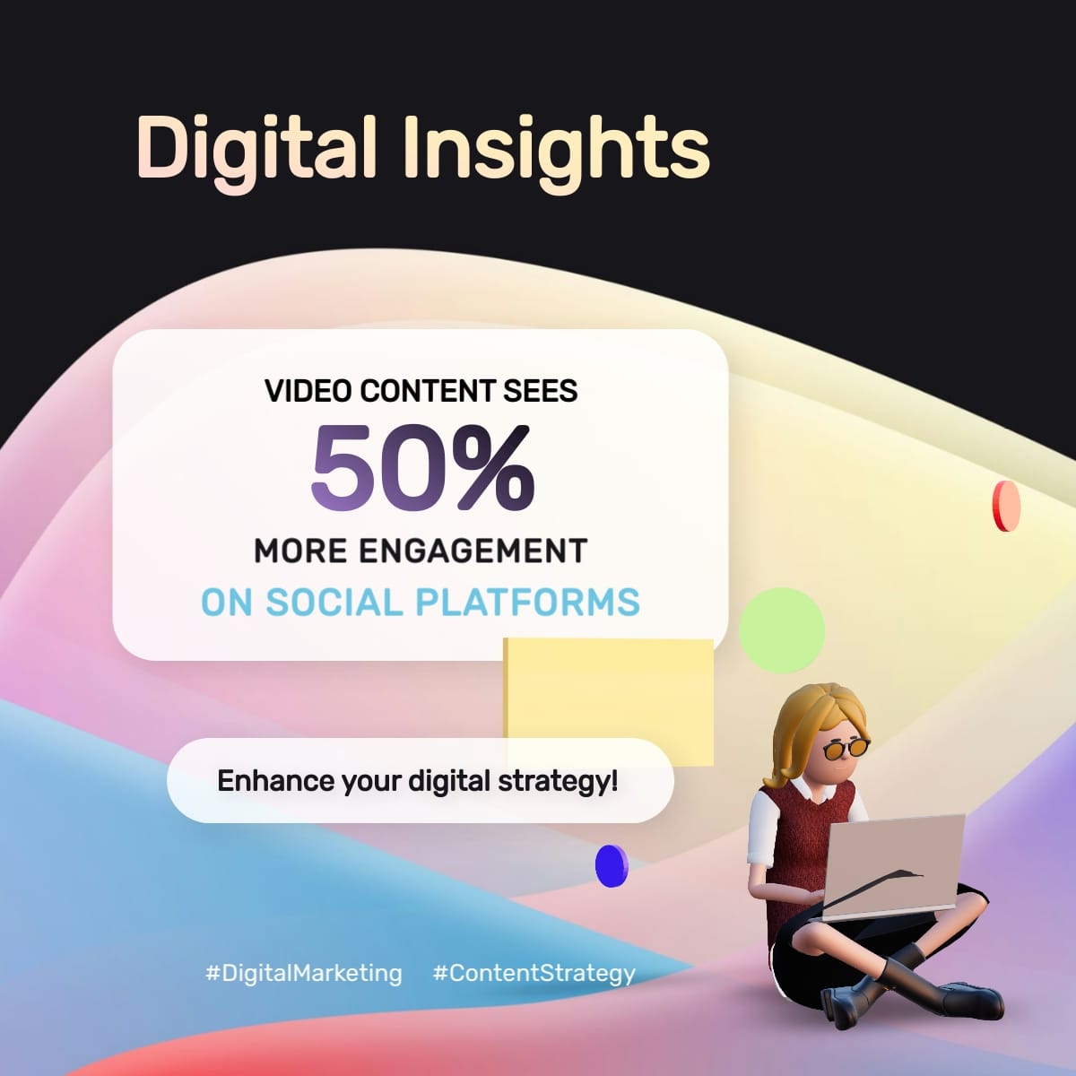 Digital Marketing Tip Linkedin Post Template