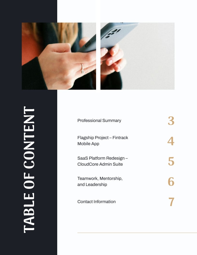 Digital Product Design Portfolio Template - Slide 2 Digital Product Design Portfolio Template - Slide 2