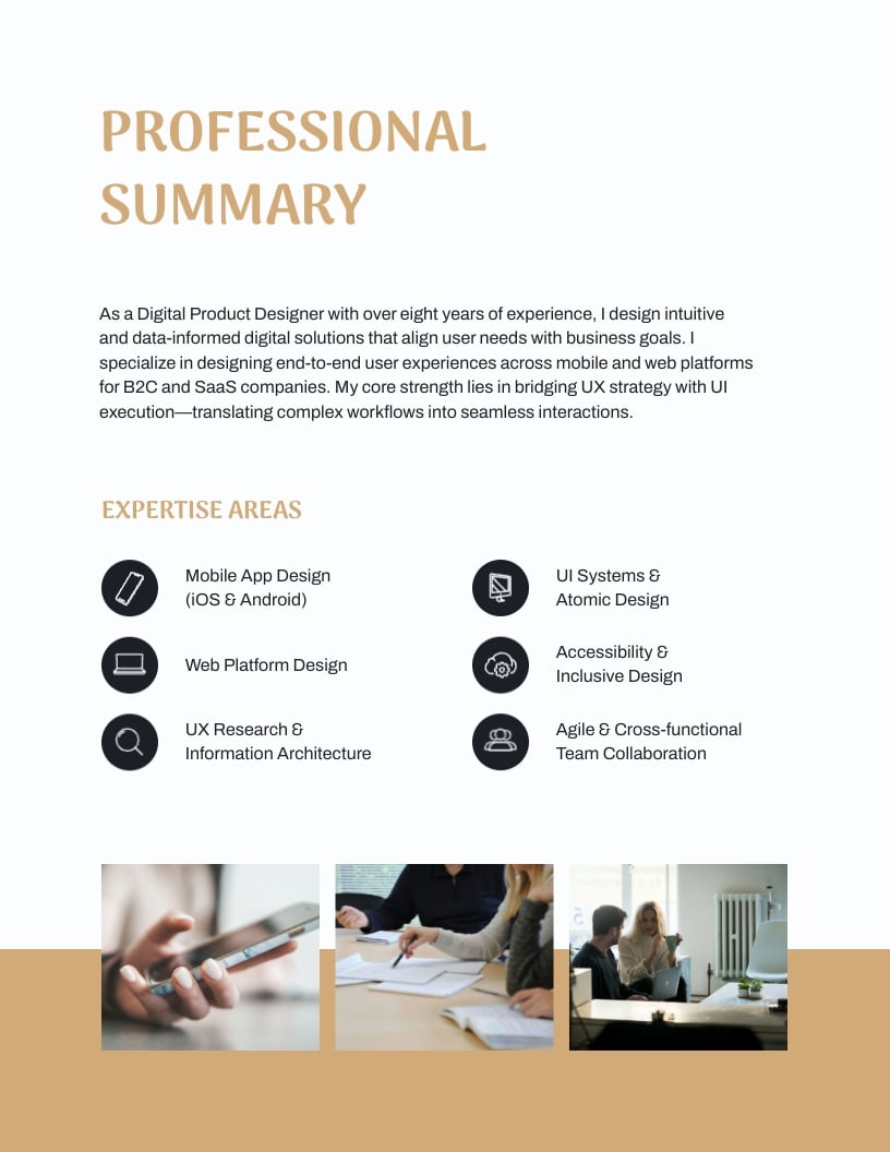 Digital Product Design Portfolio Template - Slide 3 Digital Product Design Portfolio Template - Slide 3