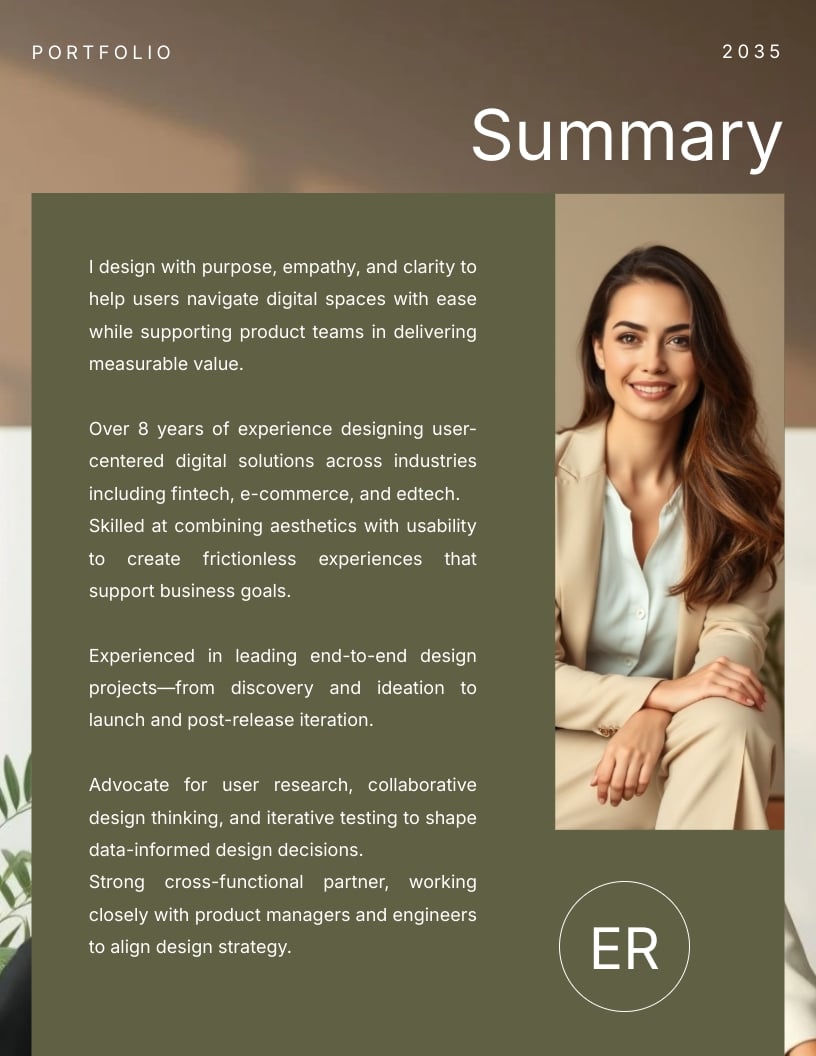 Digital Product Designer Portfolio Template - Slide 3 Digital Product Designer Portfolio Template - Slide 3