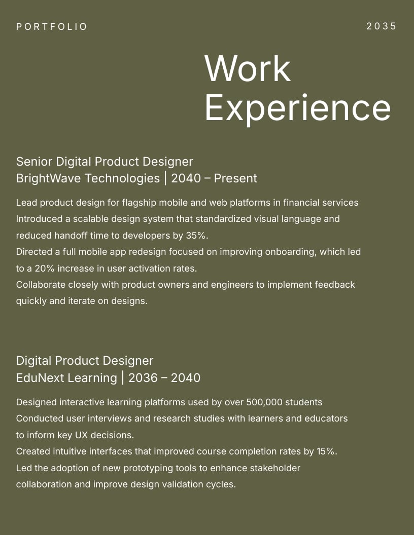 Digital Product Designer Portfolio Template - Slide 5 Digital Product Designer Portfolio Template - Slide 5