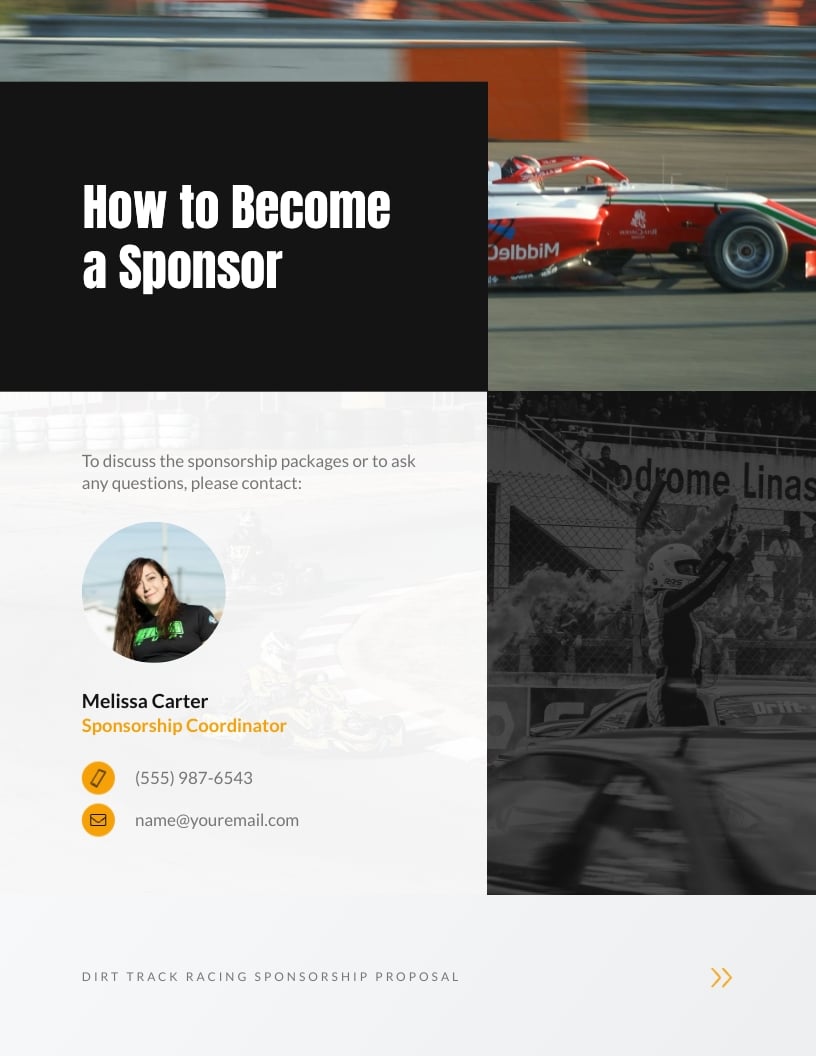 Dirt Track Racing Request Proposal Template | Visme