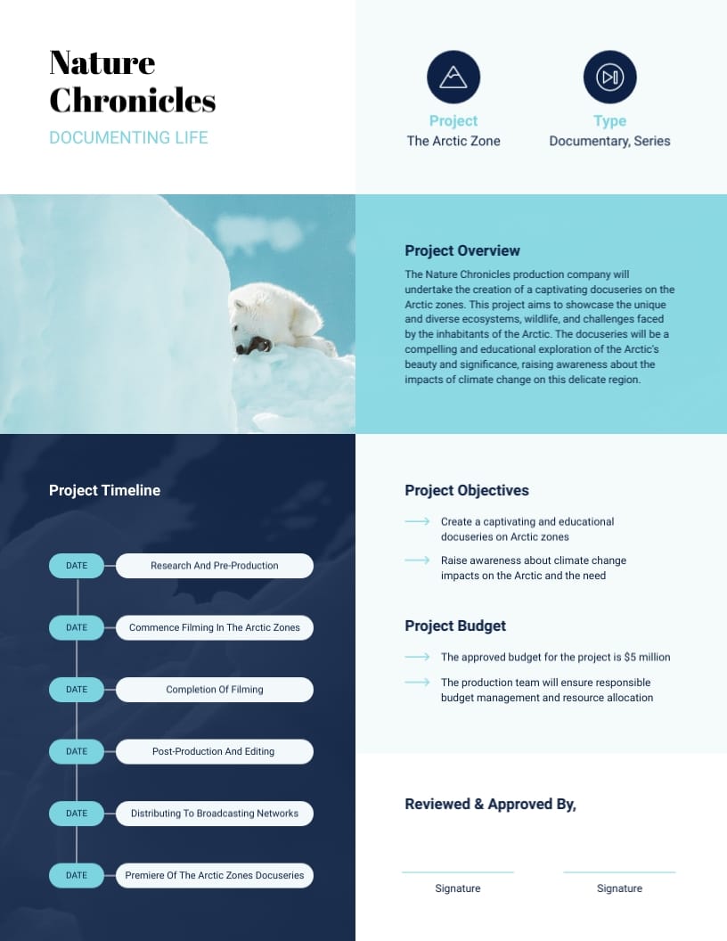 Documentary Project Charter Template