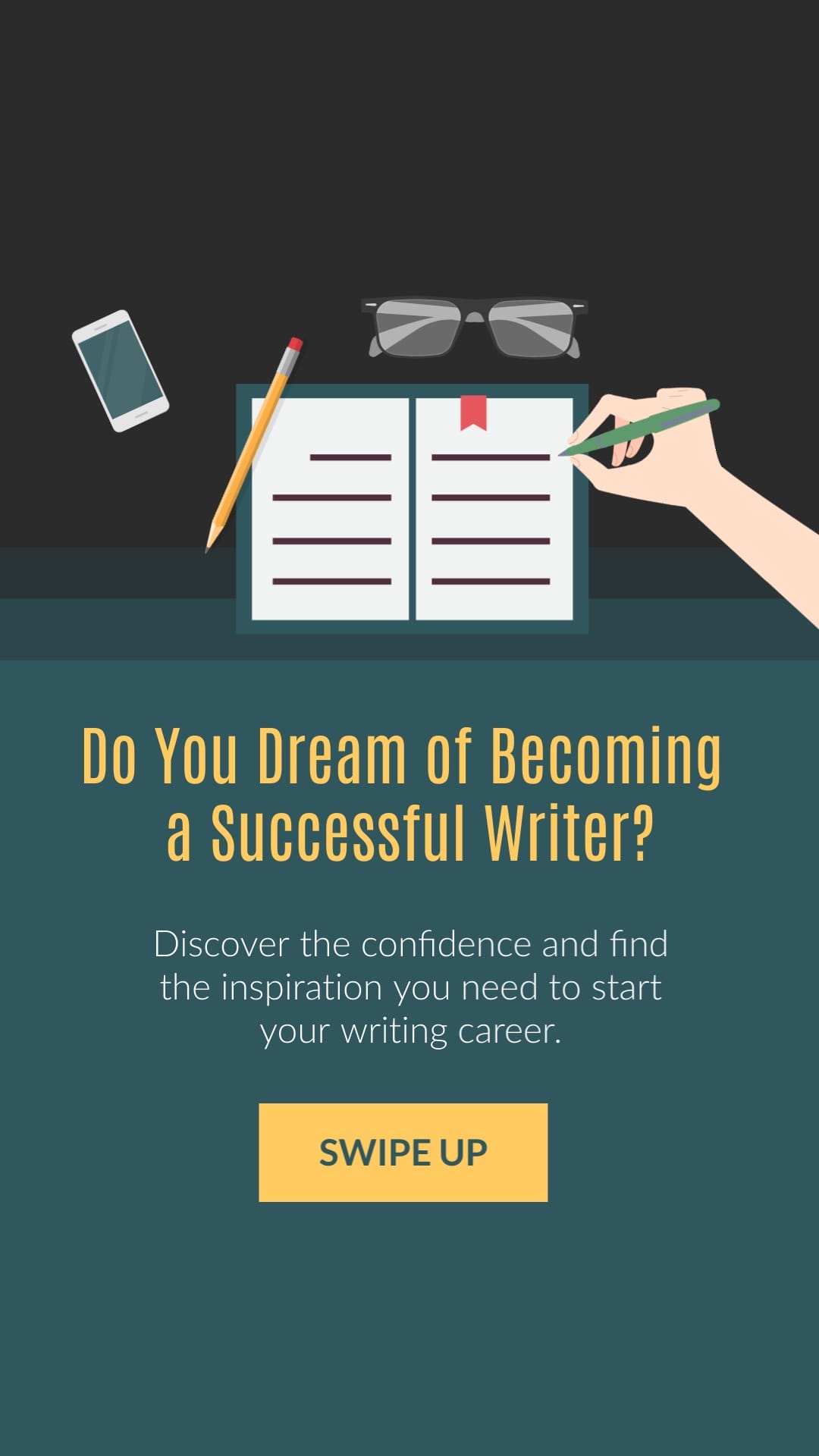 Dream of Being a Successful Writer Vertical Template