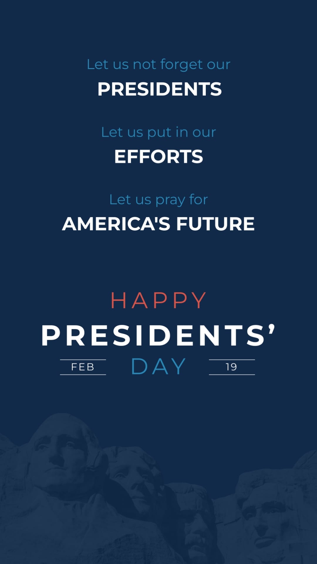 Dynamic Presidents Day Greeting Card Vertical Template